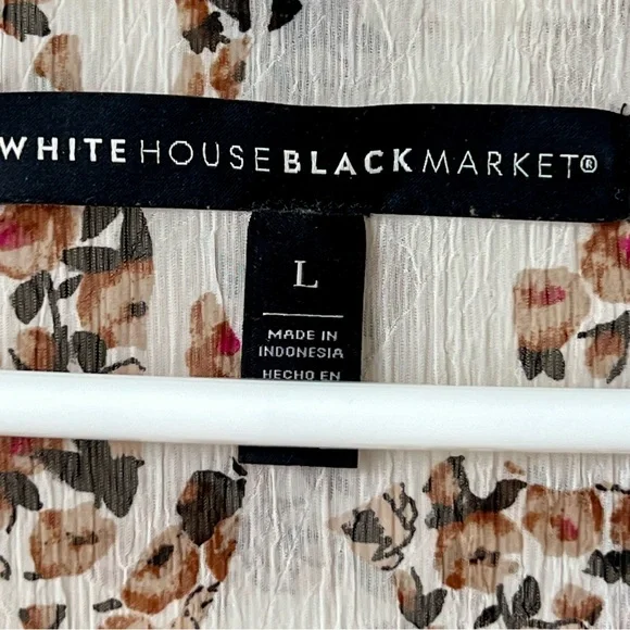 WHITE HOUSE BLACK MARKET Sleeveless Floral Ruched Lightweight Dress—SZ. Large - Picture 9 of 14